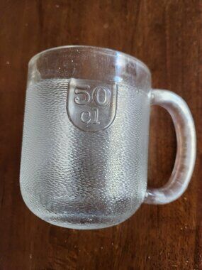 Iittala Krouvi 50 cl Glass Beer Mug Textured Clear Finland Vintage Glass Tankard